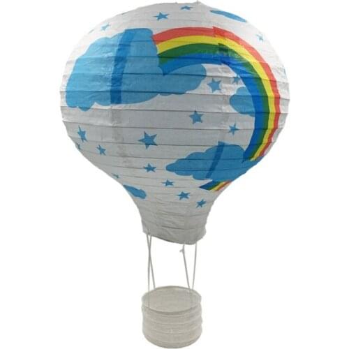 12''30cm Rainbow Lanterns Hot air balloon Lantern Ball for Wedding Birthday Party Decoration Supplies Hanging Xmas Outdoor Decor