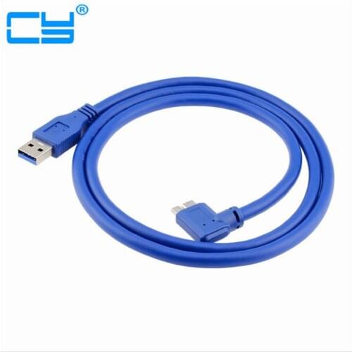 High Speed USB 3.0 to 90 Degree Right Angled Micro B Cable for Mobile Hard Disk USB 3.0 Cable line 60cm/100cm