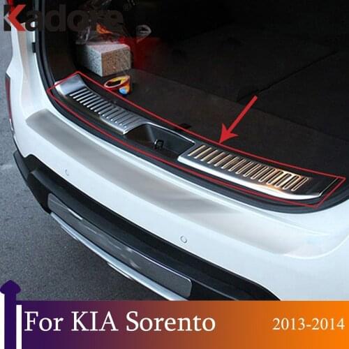 For Kia Sorento 2013 2014 Stainless Steel Rear Bumper Protector Sill Trunk Tread Pedal Plate Car Styling Interior Accessories