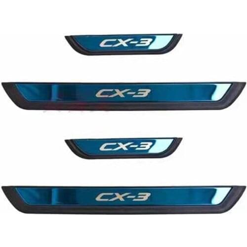FIT For Mazda CX-3 CX3 2018 Car Scuff Plate Door Exterior Outer Sill Trim Welcome Pedal Original LED Pedal Car Styling