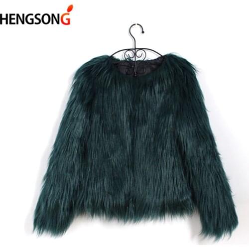 Floating Hair Jacket Fur Coat Women Lady Fur Overcoat Imitation Fur Faux Fox Jackets Hairy Party Fur Warm Coat