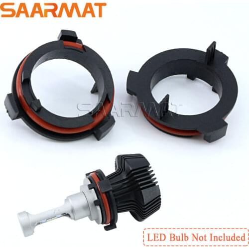 2x H7 LED Bulb Headlight Holder Adapter Conversion Kit For Honda CRV Opel Mazda