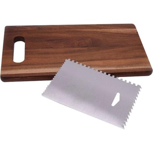 2 PCS Stainless Steel Cake Scraper Trapezoidal Cake Scraper Cream Chocolate Icing Smoother Tool