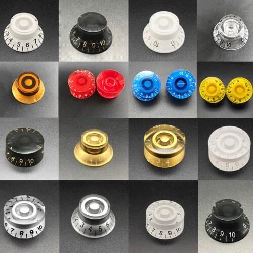 20pcs Multi Color Straight Speed Control Knob Acrylic Transparent Guitar Knobs for LP Electric Guitar