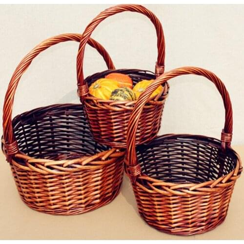 2017 manual cane wicker round basket gift baskets fruit basket