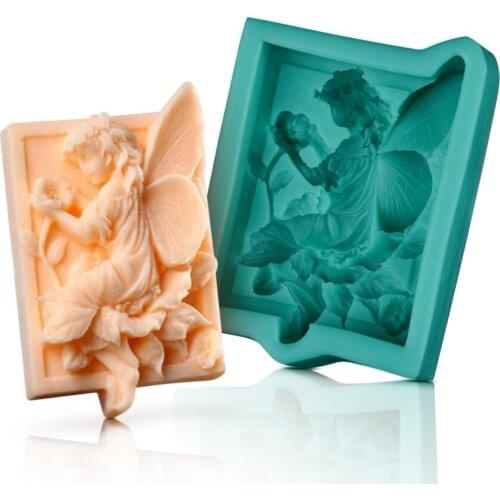 Fairy angel flower 3D resin clay silicone molds DIY handmade soap mold silica gel mould Newest Design