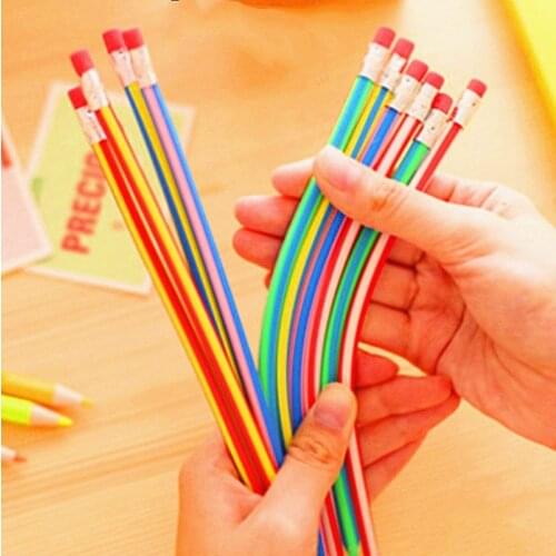 5/2/1 pcs/lot Colorful Magic Bendy Flexible Soft Pencil With Eraser Stationery Student Colored Pencils School Office Supplies