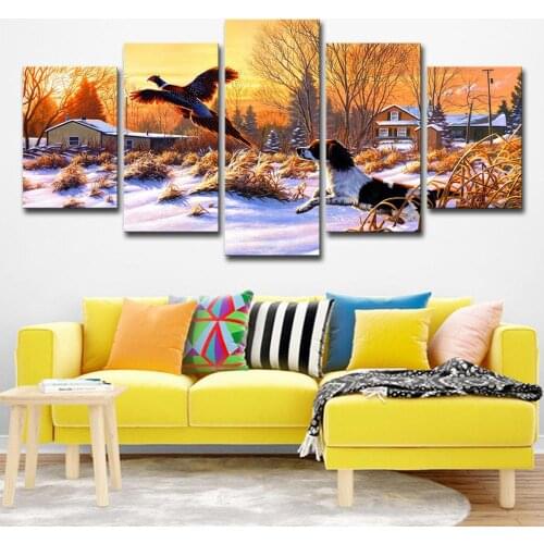 5pcs set 5d DIY Diamond Painting Cross Stitch Snow scene Mosaic diamond round,Diamond Embroidery Crafts