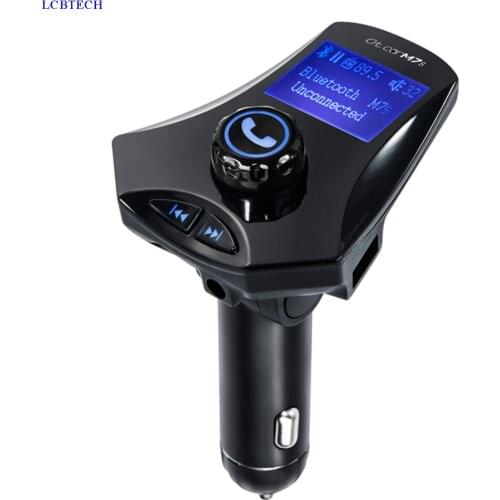Car Mp3 Player Wireless Bluetooth FM Transmitter Modulator USB Charger 1.44 Inch Large LCD Screen Display For Carts Cars Trucks