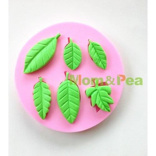 Free Shipping 6-Cavity Leaves Shaped Silicone Mold Cake Decoration Fondant Cake 3D Food Grade Silicone Mould 0271