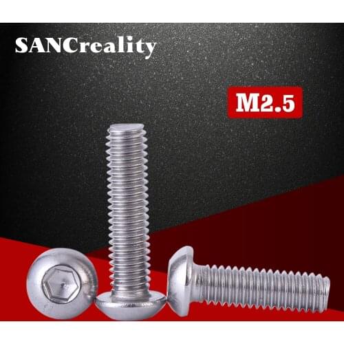 Hex Socket Button Head Allen Bolt Screw M2 M2.5 M3 M4 M5 M6 304 Round Stainless Steel Screws