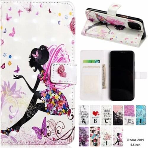 Leather PU Flip Case For iPhone 11Pro Max With Card Slots Print Cover For iPhone 11 Wallet Case For Apple iPad 11 Pro Cover
