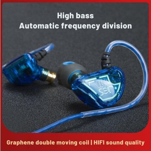 Quad-core subwoofer X62 3.5mm In-ear Wired Earphone HiFi Graphene Diaphragm Dual Dynamic+Armature Driver Wired Control