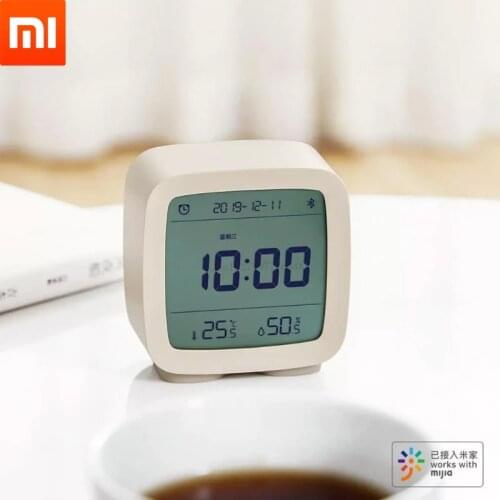 Xiaomi mijia Youpin Bluetooth temperature and humidity sensor Mijia night light LCD alarm clock Mihome App control thermometer