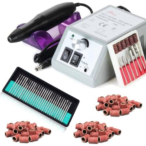20000RPM Electric Apparatus for Manicure Pedicure 30pcs Nail Drill Bits Milling Cutters Sanding Bands Set Nail Drill Bit Machine
