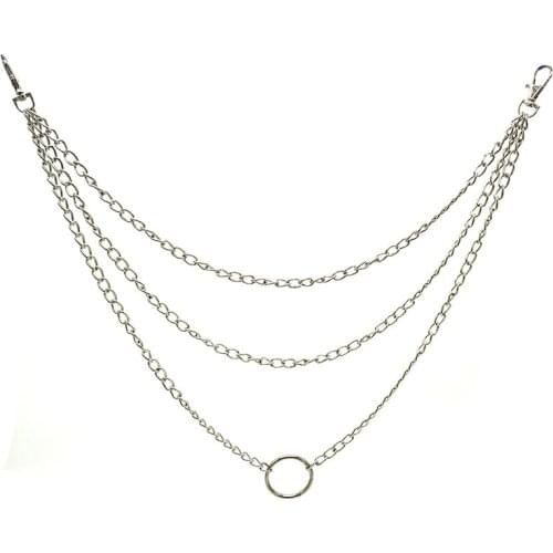 Key Chain Padlock Ring Punk Silver Color Alloy Pants Waist Chain Unisex Wallet Keychain Jeans Hip-hop Trendy Accessories