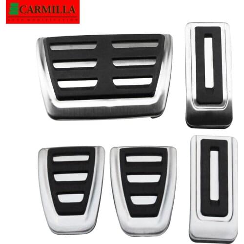 Carmilla Car Pedal Cover Kit for Volkswagen Vw Multivan T5 T6 Transporter Caravelle T6 Stainless Steel AT MT Gas Brake Pedals