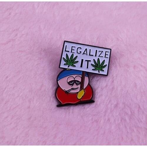 Legalize Weed Meme Badge Eric Cartman Heady Festival Hat Cartoon Pin