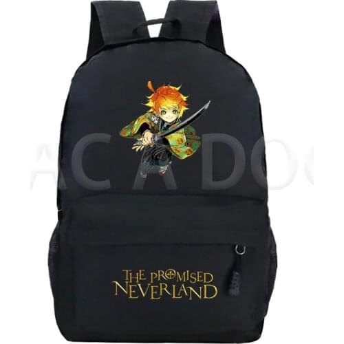 The Promised Neverland Backpacks Role Emma Norman Ray Print Backpacks Students Anime School Bags Travel Bag Men Laptop Rucksack