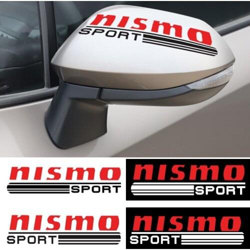2pcs/set Car Badge Body Sticker Rearview Mirror Stickers for NISMO Nissans Tiida Teana Skyline Juke X-trail Almera Qashqai