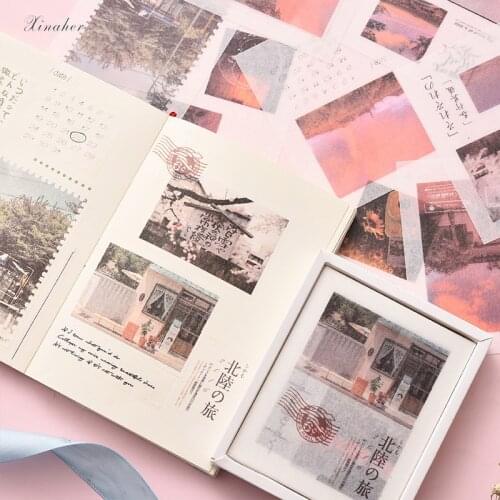 XINAHER 25pcs/box Vintage travel moon cat flowers washi paper sticker decoration stickers DIY diary scrapbooking label sticker