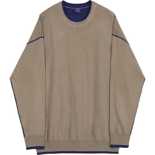 Autumn Winter Thickened New Clothes Mens Wear Round Collar Sweater Korean Loose Trendy Kintted Tops for Male