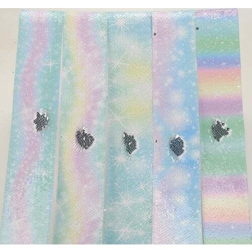 NEW 5 ys 3" 75mm bling-bling reversible sequin ribbon Gradual change ribbon