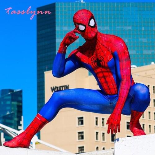 Peter Parker Spider Boy Cosplay Superhero Zentai Suit Catsuit Halloween Costumes Party Fancy Anime Clothes Adult Kids Costume