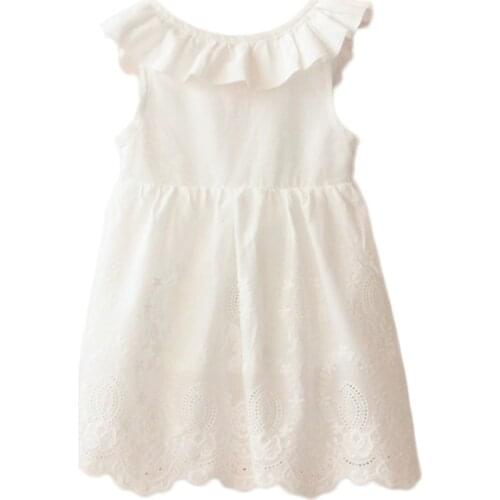 JENYA Girls Dresses Solid White Girl Dresses 2021 Summer Style Childrens Clothing Dresses For Girl Vestido Infant Girl Clothes