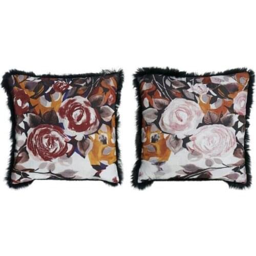Cushion Dekodonia Polyester Black Multicolour (2 pcs) (40 x 40 cm)