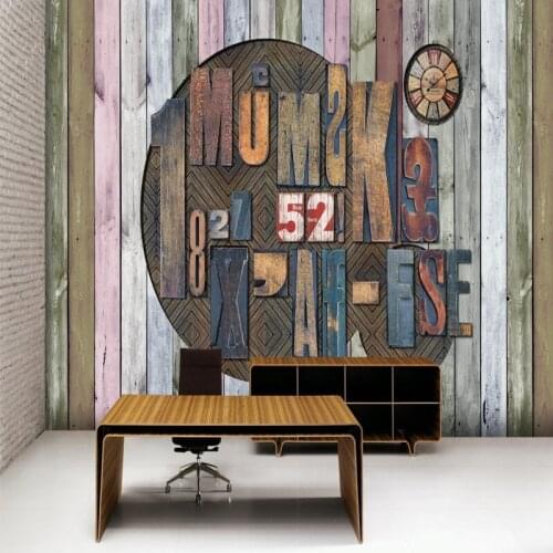 Custom mural Retro Nostalgic Relief English Letter 3D Backdrop Restaurant Living Room Wallpaper Hotel Decorative Mural