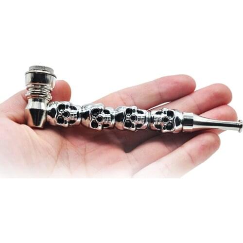 New cool design Metal Pipes skull shape Herb / Tobacco / Smoking Pipes Portable Cigarette pipe