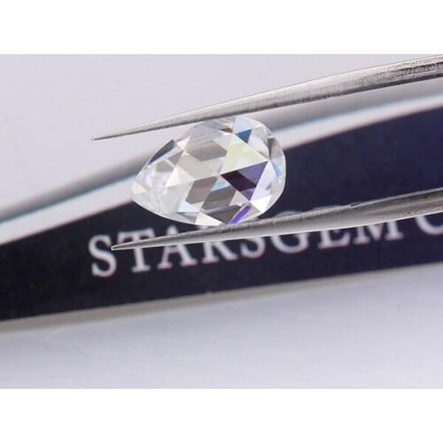 Rose cut moissanites pear shape 9*7mm moissanites loose gem stones for jewelry making