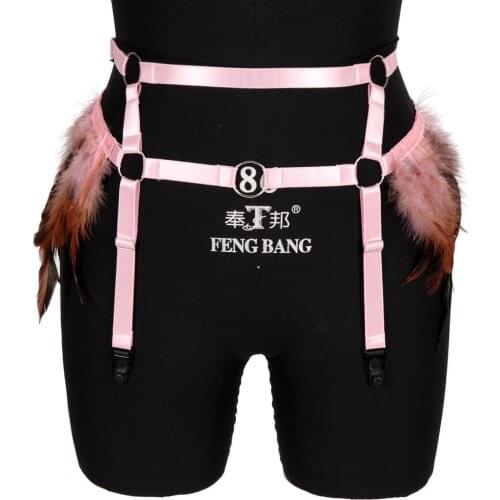 Sexy Pole Dance Bondage Fashion Harness Body Suspender Belt Thigh Stockings Garter Goth Leg Garter Belt Fetish Leg Harness Cage
