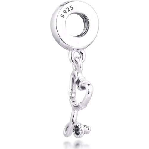 Heart Beads100% Real 925 Sterling Silver Stethoscope Heart Dangle Charms Fit Bracelet Metal Beads Silver Jewelry