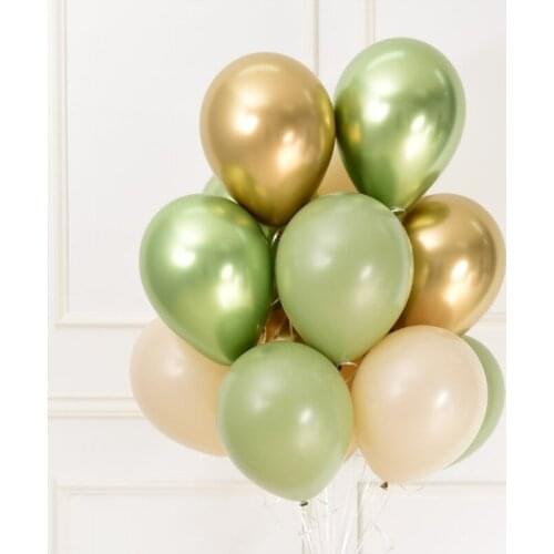 12pcs Gold Metallic Glossy Balloons Confetti Latex Ballons Birthday Party Baby Shower Decoration Kids Adult Bride Wedding Globos