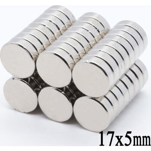 50pcs 17*5mm Neodymium N35Dia 17X5mm Strong Magnets Tiny Disc NdFeB Rare Earth For Crf1ts Models Fridge Sticking Free Shipping