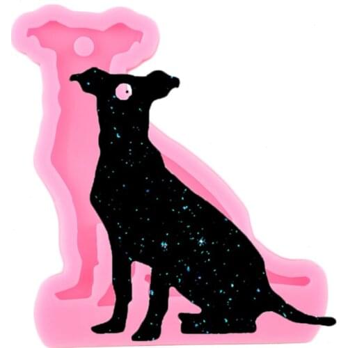 Super Glossy Dog Keychain Silicone Mold Pendant Clay Resin Mould DIY Handmade charms Molds Resin Craft Necklace Moulds