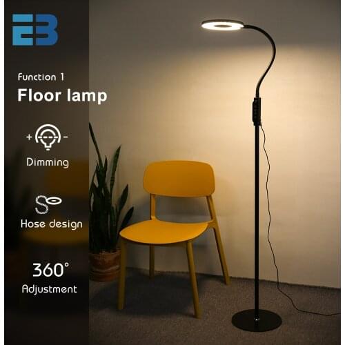 Led Floor Lamp Black Standing Lamp Table Lamp 12W Touch Dimmable Led Floor Lamps for Living Room Stand Light Reading Lamp