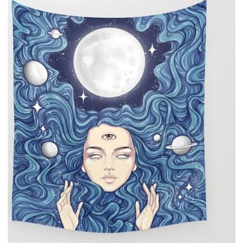Tarot Tapestry Boho Tapijt Muur Opknoping Maan Fase Magic Hand Wandtapijten Slaapkamer Decor Sprei Cover Zon Maan Wall Decor