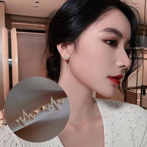 Timlee E278 New Cute Lightning Heart Alloy Studs Earrings Temperamental Accessories Wholesale