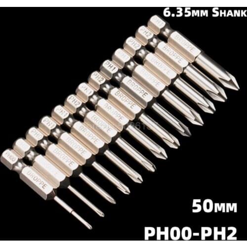 50mm Hex Shank Impact Phillips Screwdriver Bit High Torque Cross S2 Strong Magnetic Head Bits Electric Driver Hand Tools