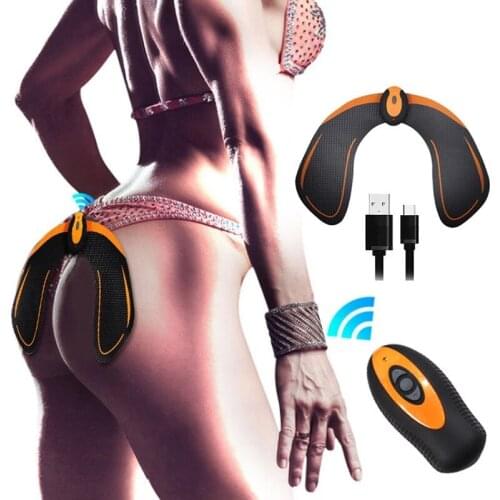 Smart EMS Hip Trainer ABS Stimulator Buttocks Lifting Body Slimming Massager Remote Control USB Rechargeable Home Gym Equiment
