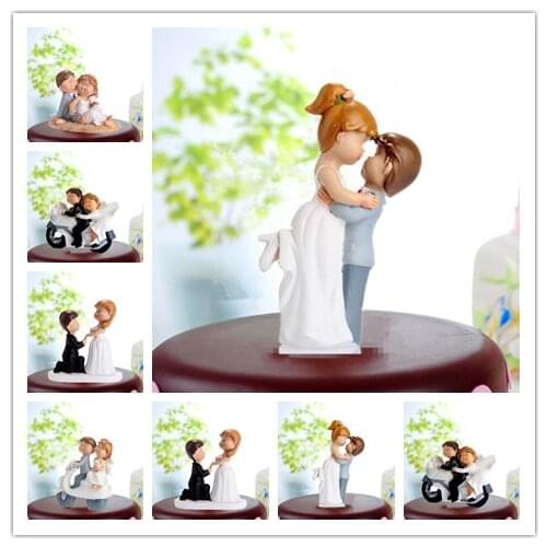 Funny Wedding Cake Topper Fat Couple Style Bride & Groom Cake Topper Figurines Wedding Decoration Cake Decorating Gifts Favors