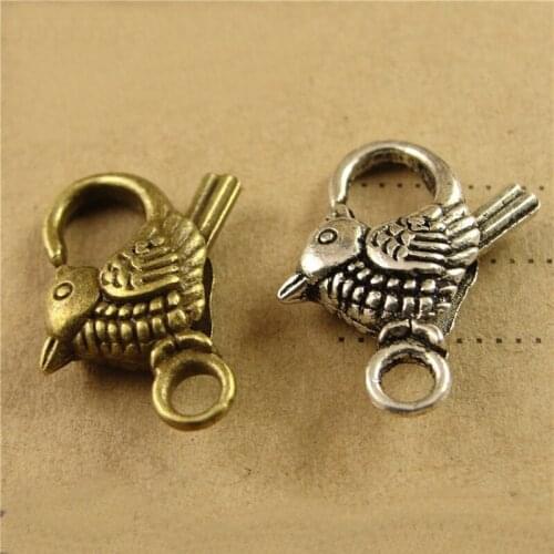 18*22MM Antique Bronze/Silver Color Plated Vintage Alloy Bird Lobster Clasp DIY Jewelry Findings