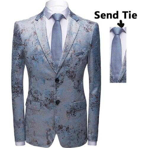 Men Blazer Suit Floral Suits Ensembles Homme Slim Tuxedo Coat Pants Formal Evening Dinner Wedding Groom Costume Homme XS1703