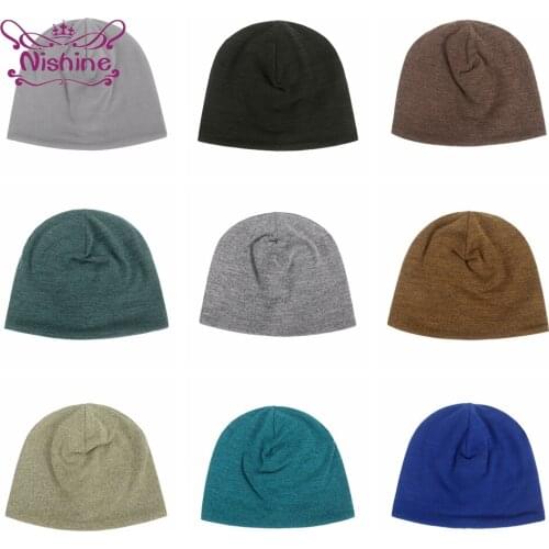 Women Soft Comfortable Outdoor Running Sports Helmets Inner Hat Solid Color Knitting Warm Cap Hair Accessories Photography Props