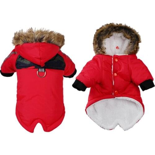 Winter Dog Coat Jacket Waterproof Pet Clothes Outfit Garment Thicken Warm Dog Clothing Harness Costumes Puppy Apparel Dropship