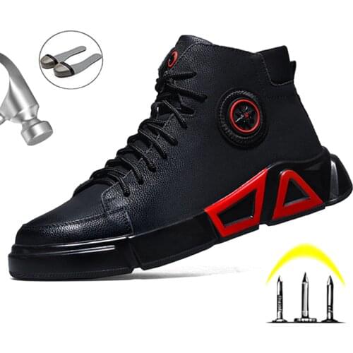 Winter Safety Shoes Men Steel Toe Safety Boots Ankle Leather Winter Boots Puncture-Proof Work Boots Waterproof Men Work Shoes