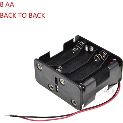1PCS 8 AA back to back battery holder with wire lead 8x1.5v 12V 4AA battery case Storage Box 8 slot AA Battery Shell 8XAA 8 X AA